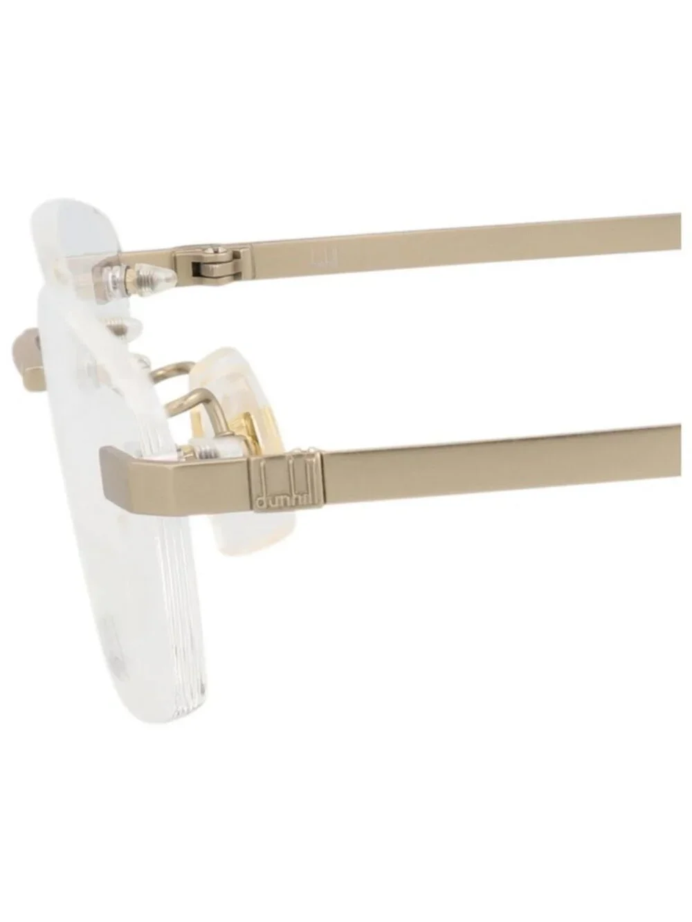 New Dunhill Women's Eyeglasses Square Rectangle Titanium Frame Mens Gold Gold